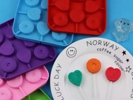 Molde silicona 8 chupetines espirales 